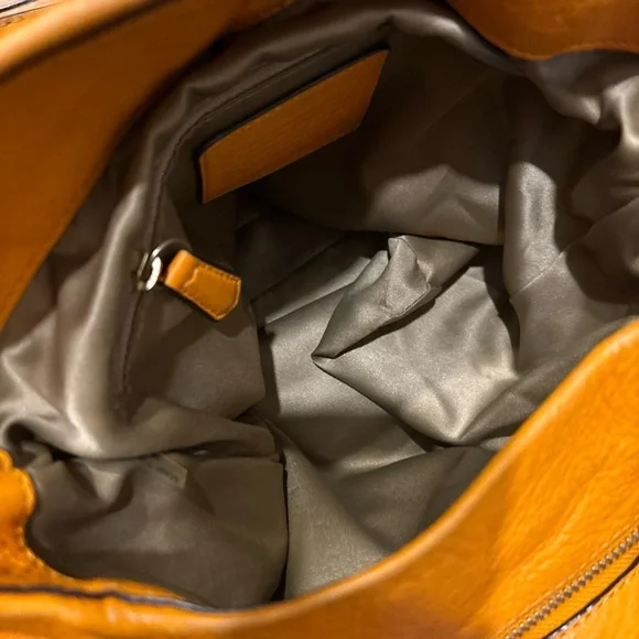 Coach Orange Hobo Shoulder Bag with Chain Strap - Picture 8 of 14